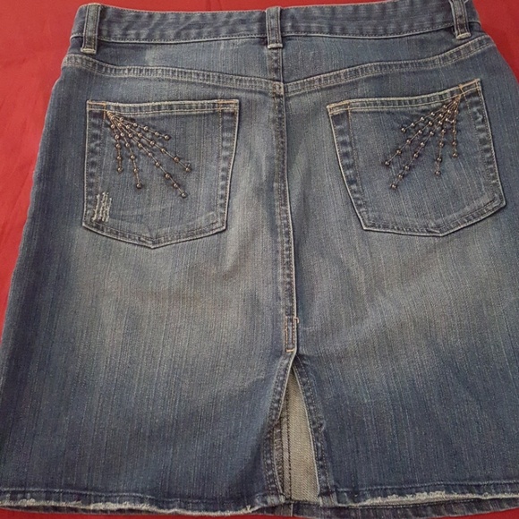 Old Navy Beaded Jean Skirt - Picture 5 of 5